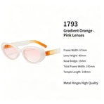Dreamy Gradient Cat Eye Sunglasses UV400 Proof, Orange Pink Gradient Lens Romantic Vibe, for Christmas Gifting