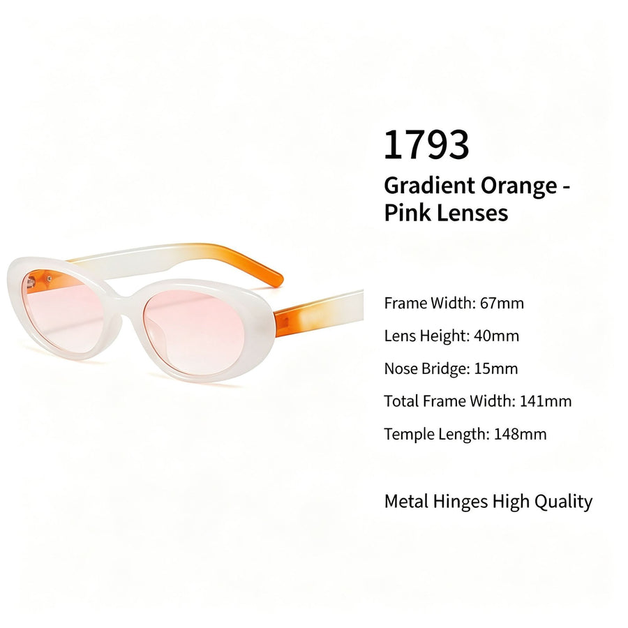 Dreamy Gradient Cat Eye Sunglasses UV400 Proof, Orange Pink Gradient Lens Romantic Vibe, for Christmas Gifting
