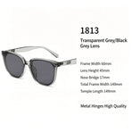 Sheer Clear Grey Frame Dark Grey Lens Cat Eye Sunglasses UV400, Lightweight Subtle Cool Daily Vibe, Nice Christmas Present