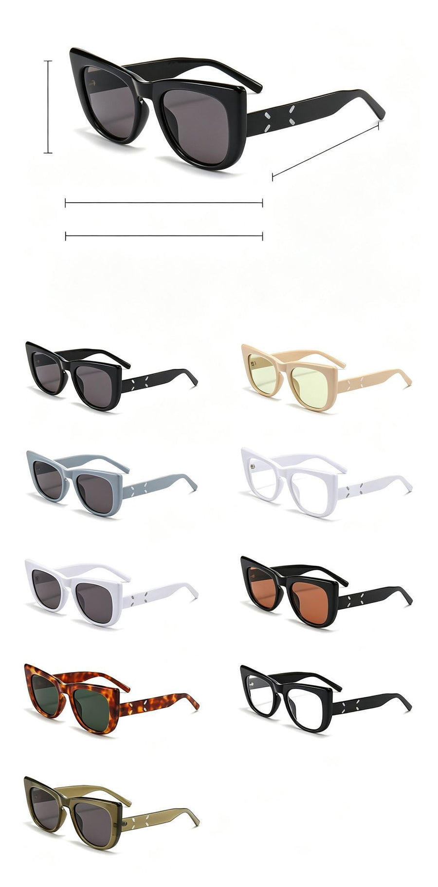 Unique Mottled Grey Lens Cat Eye Sunglasses UV400 Protection, Textured Artistic Statement Piece, Ideal Christmas Gift