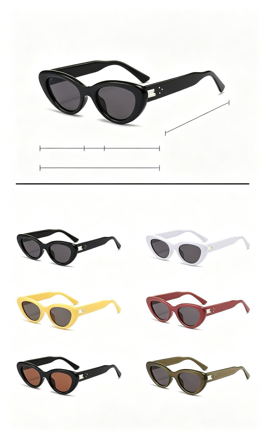 Bright Solid White Frame Grey Lens Cat Eye Sunglasses UV400 Blocking, Clean Crisp Modern Daily Look, Nice Christmas Present