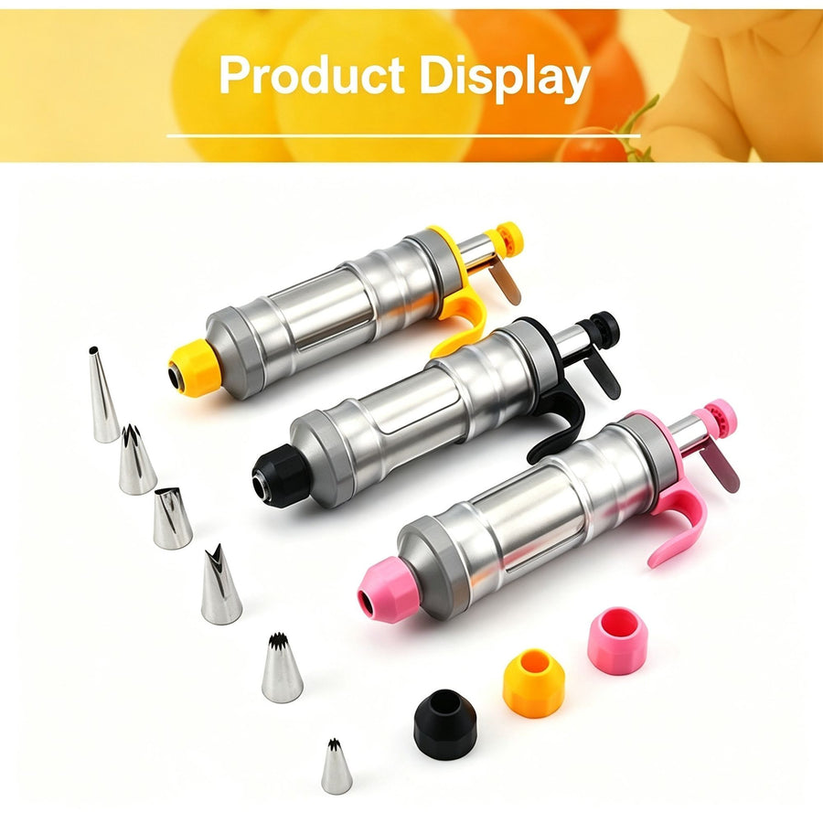 Premium Purple Manual Cookie Icing Gun Set with 6 Piping Nozzles, Sleek DIY Home Baking Tool, High-End Cream Pastry Decorating Equipment, Popular Christmas Holiday Gift