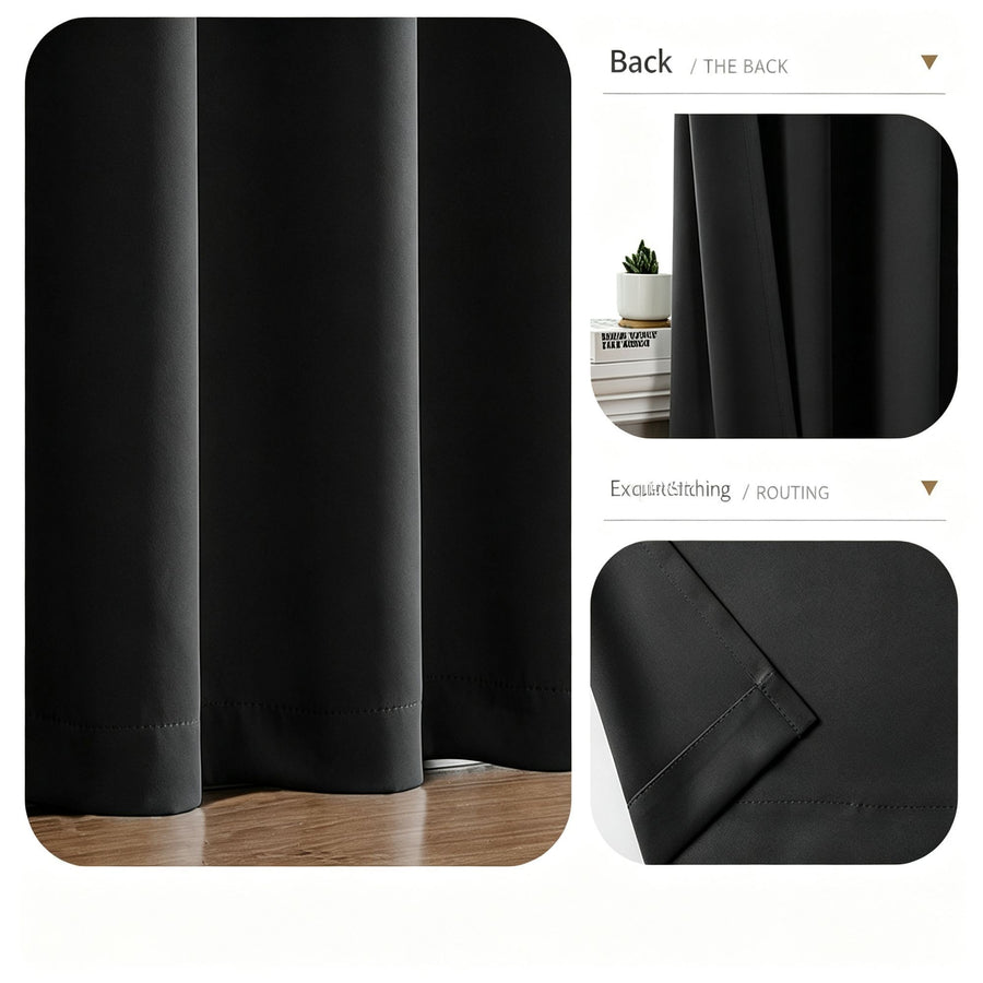Navy Blue | Approx. 55x94 Inch Single Panel | 866g Per Panel | 210GSM Full Privacy Blackout Curtains, Grommet Top 2 Panels, Deep Shade Floor Length Drapes for Master Bedroom Sliding Door, Ideal Christmas Gift
