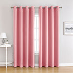 Pink | Approx. 55x69 Inch Single Panel | 670g Per Panel | 210GSM Glare-Free Blackout Curtains, Grommet Top 2 Panels, Makeup-Friendly Drapes for Dressing Room, for Christmas Gifting