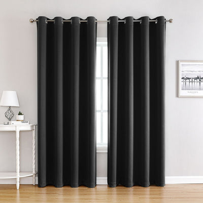 Black | Approx. 39x51 Inch Single Panel | 363g Per Panel | 210GSM Stealth Blackout Curtains, Grommet Top 2 Panels, Industrial Small Window Drapes for Entryway & Utility Room, Ideal Christmas Gift
