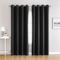 Black | Approx. 39x51 Inch Single Panel | 363g Per Panel | 210GSM Stealth Blackout Curtains, Grommet Top 2 Panels, Industrial Small Window Drapes for Entryway & Utility Room, Ideal Christmas Gift