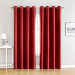 Red | Approx. 52x69 Inch Single Panel | 635g Per Panel | 210GSM Festive Blackout Curtains, Grommet Top 2 Panels, Bridal Room Decor Drapes for Master Bedroom, Perfect Christmas Gift