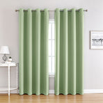 Light Green | Approx. 39x79 Inch Single Panel | 545g Per Panel | 210GSM Room Darkening Curtains, Grommet Top 2 Panels, Pastoral Drapes for Guest Bedroom, Great Christmas Present