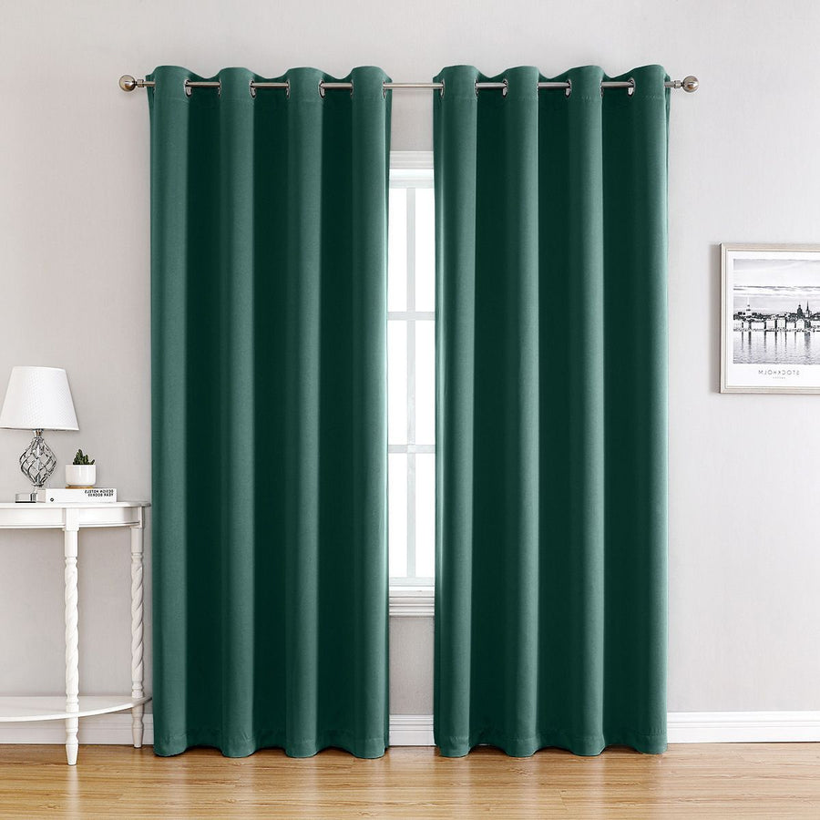 Dark Green | Approx. 39x79 Inch Single Panel | 545g Per Panel | 210GSM Room Darkening Curtains, Grommet Top 2 Panels, Retro Luxe Drapes for Guest Bedroom, Great Christmas Present