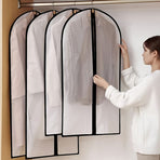 Black Trim | 6 Pack | 60x140cm | Washable Thickened Extra Long Dust Covers, Premium Clear Hanging Garment Bags for Gowns & Down Jackets, Christmas Full-Length Outfit Storage Solution