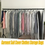 Black Trim | 6 Pack | 60x140cm | Washable Thickened Extra Long Dust Covers, Premium Clear Hanging Garment Bags for Gowns & Down Jackets, Christmas Full-Length Outfit Storage Solution
