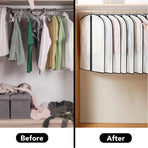 Black Trim | Single Piece | 60x100cm | Washable Thickened Suit Dust Protector, Clear Hanging Garment Cover for Suits & Sport Coats, Christmas Single Suit Storage Protector