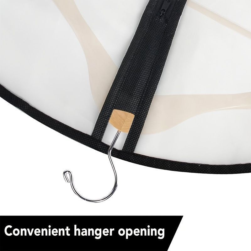 Black Trim | Single Piece | 60x100cm | Washable Thickened Suit Dust Protector, Clear Hanging Garment Cover for Suits & Sport Coats, Christmas Single Suit Storage Protector