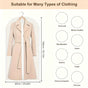 White Trim | Single Piece | 60x140cm | Washable Thickened Long Dress Dust Protector, Delicate Clear Hanging Garment Cover for Wedding Dresses & Evening Gowns, Christmas Wedding Gown Dust Protector