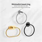 Round Towel Ring - No Drill (Brushed) | Stainless Steel Brushed Towel Ring, Festive Winter Bath Refresh Towel Holder
