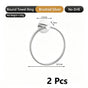 Round Towel Ring - No Drill (Brushed) 2 Pcs | Brushed Towel Ring 2 Pack, Festive Home Bath Refresh Set for 2 Bathrooms