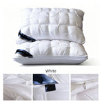 Twisted Elegant Grey High Loft Pillow Pair | 950g Per Piece | Firm Support Pillow Set, Christmas Premium Sleep Set for Upscale Bedroom