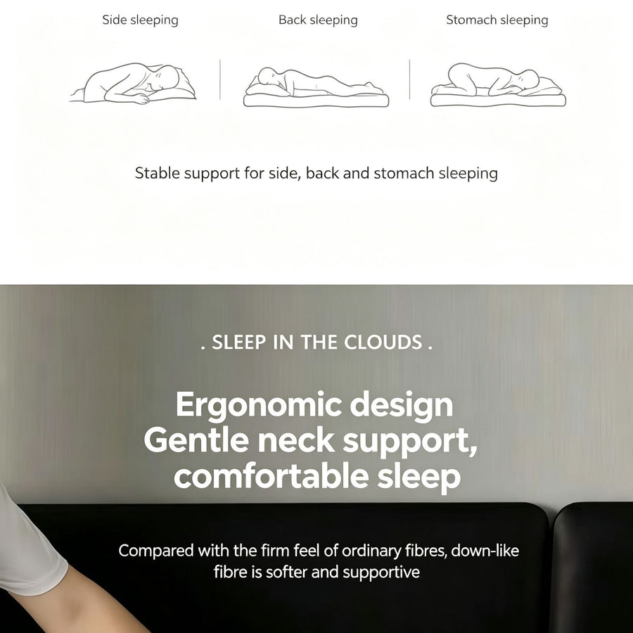 Twisted Elegant Grey High Loft Pillow Pair | 950g Per Piece | Firm Support Pillow Set, Christmas Premium Sleep Set for Upscale Bedroom