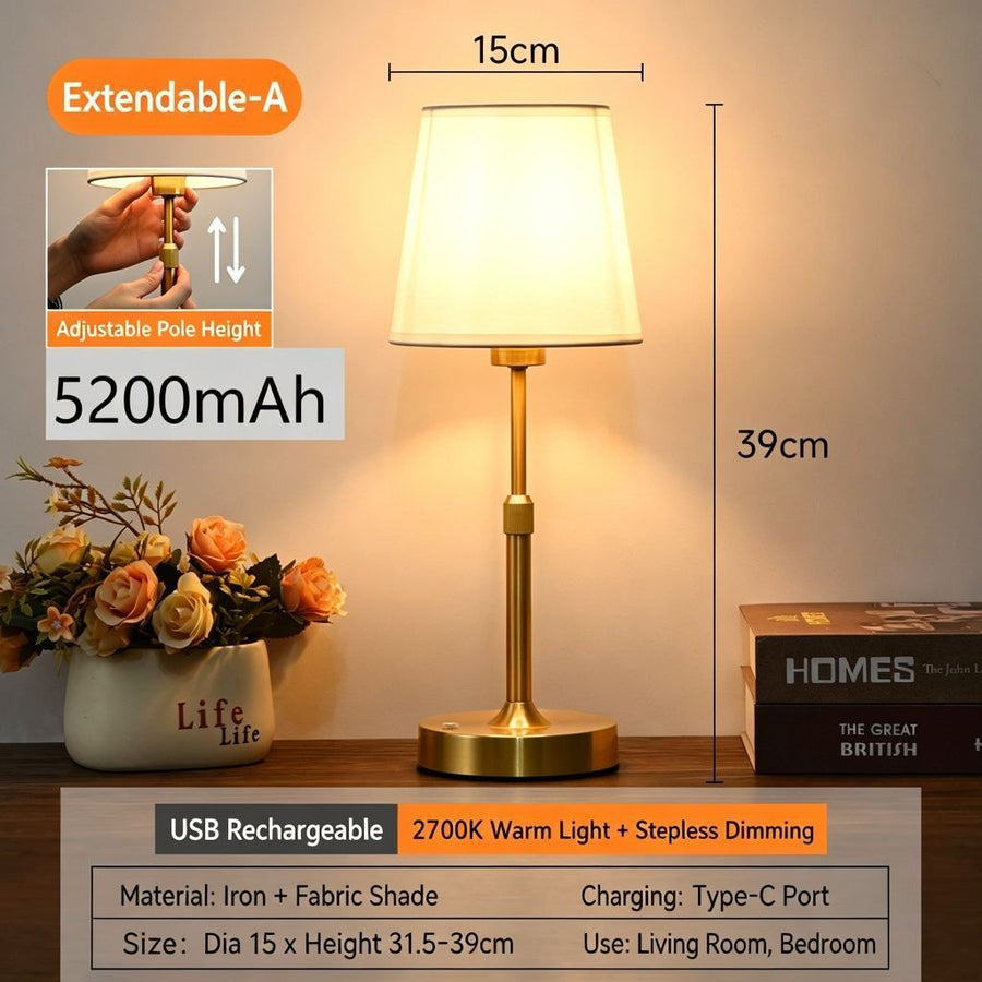 5200mAh Gold A1 Retractable Compact Lamp | Christmas Mini Bedside Choice