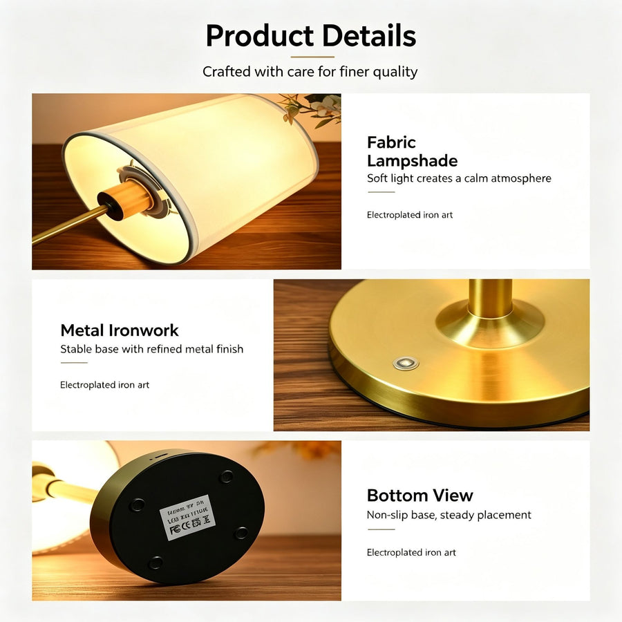 2000mAh Gold E1 Basic Fabric Lamp | Christmas Everyday Use Pick