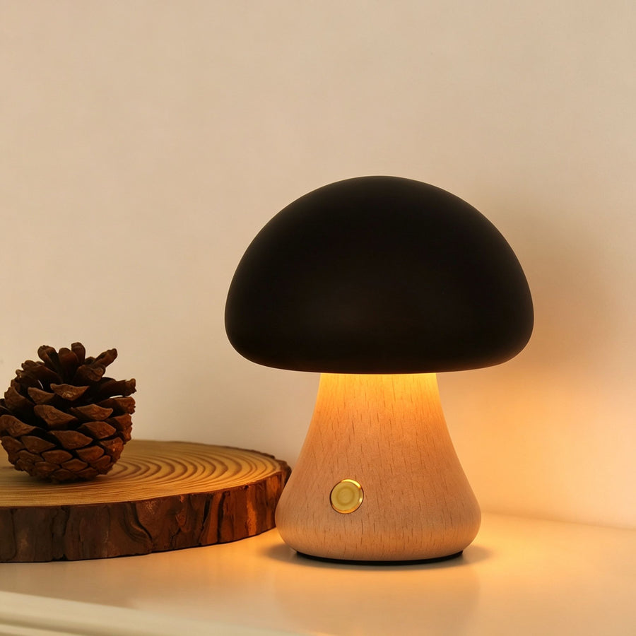 Warm White C-Style Patchwork Mushroom Night Light | Touch Sensor Bedside LED Lamp | Christmas Designer Decor Gift