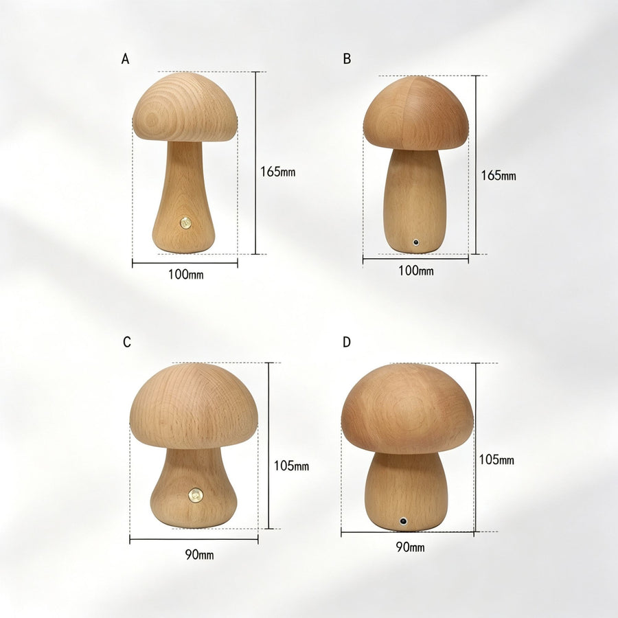 Warm White C-Style Patchwork Mushroom Night Light | Touch Sensor Bedside LED Lamp | Christmas Designer Decor Gift
