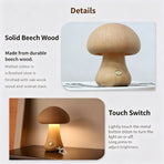 Warm White B-Style Patchwork Mushroom Night Light | Cute Touch Sensor Light | Christmas Cute Ambient Gift