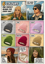 Green Thick Knit Beanie Windproof Simple Winter Headwear 1Pc
