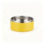 42oz 304 Stainless Steel Cat Dog Bowl | Double Layer Pet Feeding Bowl | Anti-Slip Bottom | Yellow | for Medium Dogs & Cats | Christmas Bright Medium Bowl