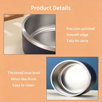 42oz 304 Stainless Steel Cat Dog Bowl | Double Layer Pet Feeding Bowl | Anti-Slip Bottom | Yellow | for Medium Dogs & Cats | Christmas Bright Medium Bowl