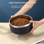 42oz 304 Stainless Steel Cat Dog Bowl | Double Layer Pet Feeding Bowl | Anti-Slip Bottom | Yellow | for Medium Dogs & Cats | Christmas Bright Medium Bowl