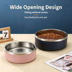 42oz 304 Stainless Steel Cat Dog Bowl | Double Layer Pet Feeding Bowl | Anti-Slip Bottom | Pink | for Medium Dogs & Cats | Christmas Cute Medium Bowl