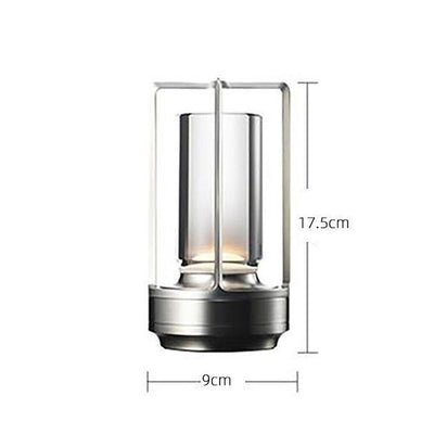 C Touch Circle Aluminum Lamp Silver | Touch Bedside Night Light | Christmas Smart Bedroom Lamp