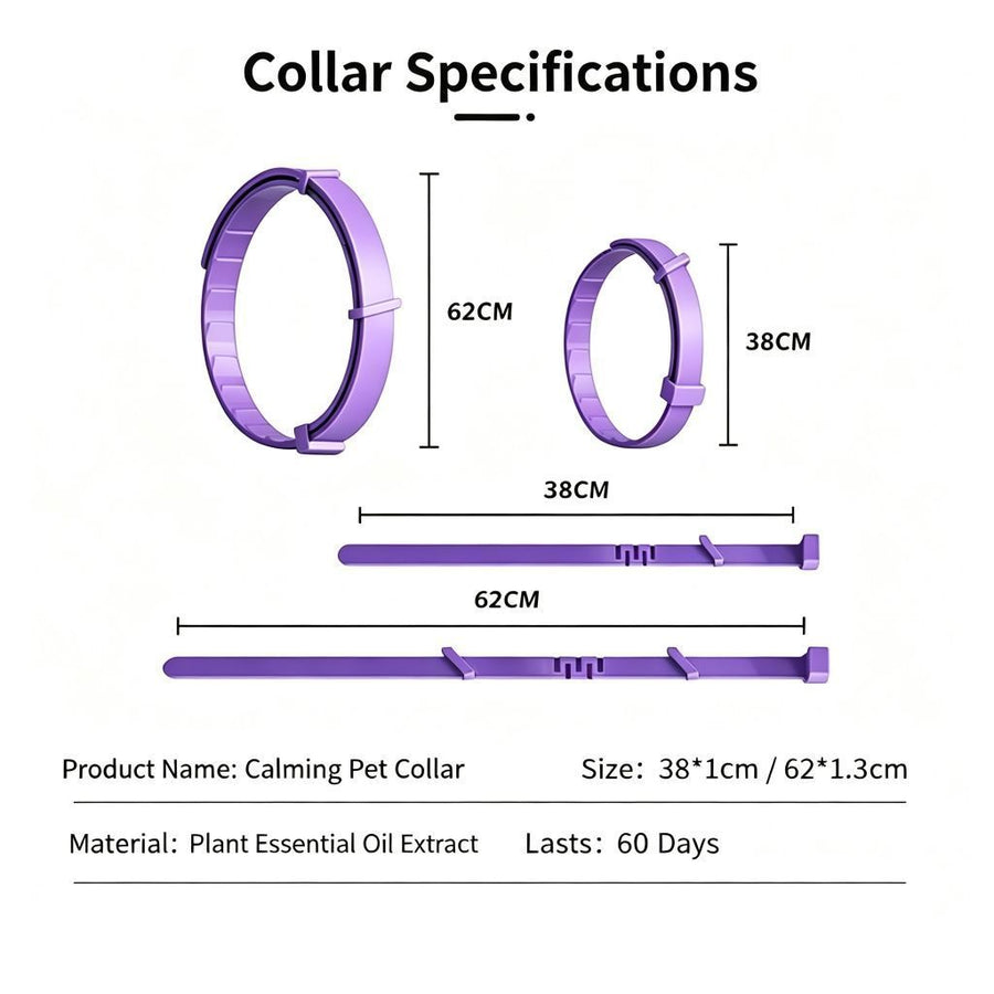 4 Pack Black Dog Calming Collar 62cm | Christmas Bulk Gift | Long-Lasting Anxiety Relief Calm Collar