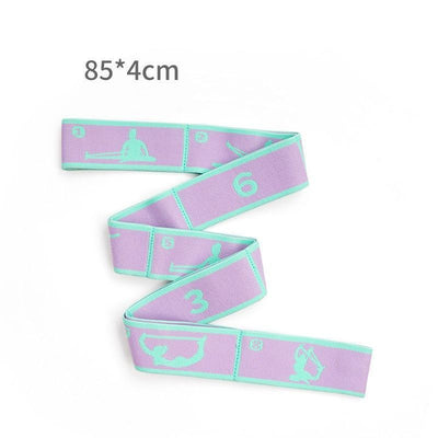 8 Grid Purple Green | Flexibility Training Yoga Band | Christmas Flexibility Boost Gift | for Adult Daily Yoga Practice