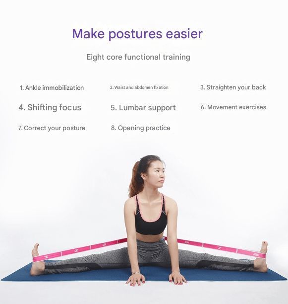 Extra Long 11 Grid Pink | Dance Training Stretch Band | Halloween Adult Splits Gift | for Leg Stretching & Dance Training