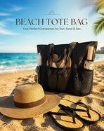 Brown & Solid Black Large Waterproof Swim Storage Tote 2Pcs