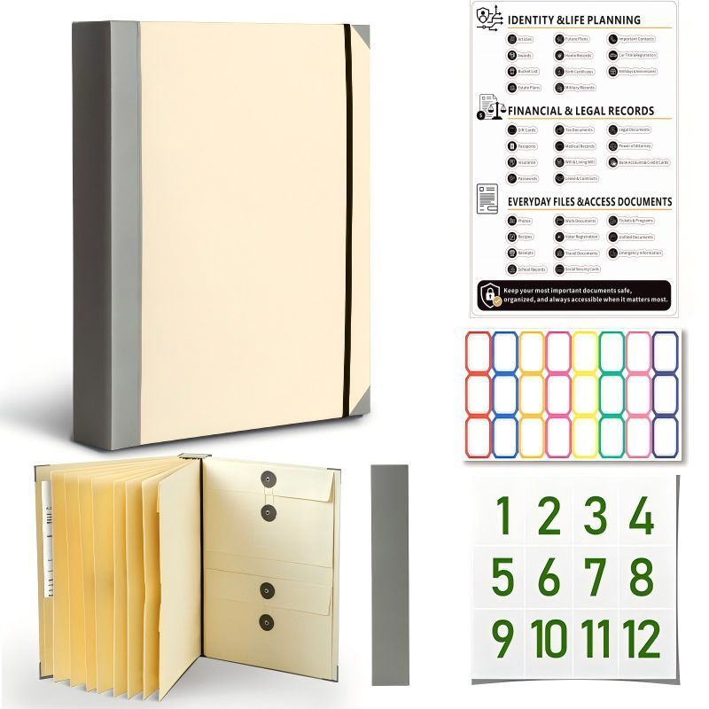 Thick Yellow with New Stickers | Fun Upgraded Manila File Folder | Halloween Limited Sticker Gift | Creative Document Storage Bag