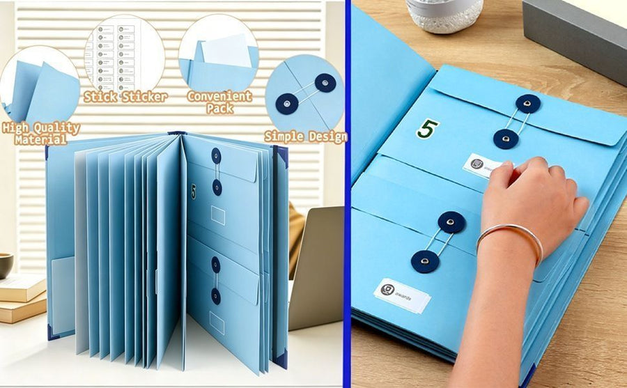 Thick Yellow with New Stickers | Fun Upgraded Manila File Folder | Halloween Limited Sticker Gift | Creative Document Storage Bag