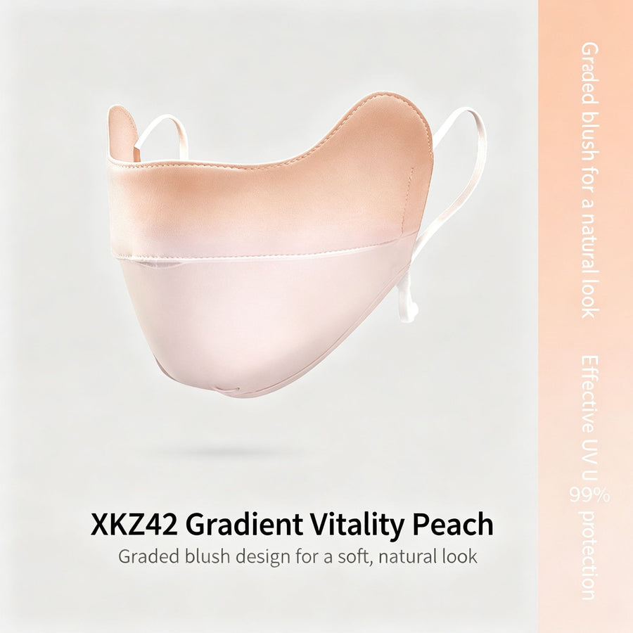 Gradient Version Peach Color One Size | Gradient Sun Protection Face Mask | Christmas Sweet Style Gift | Gradient UV Shield Breathable Thin Sun Mask