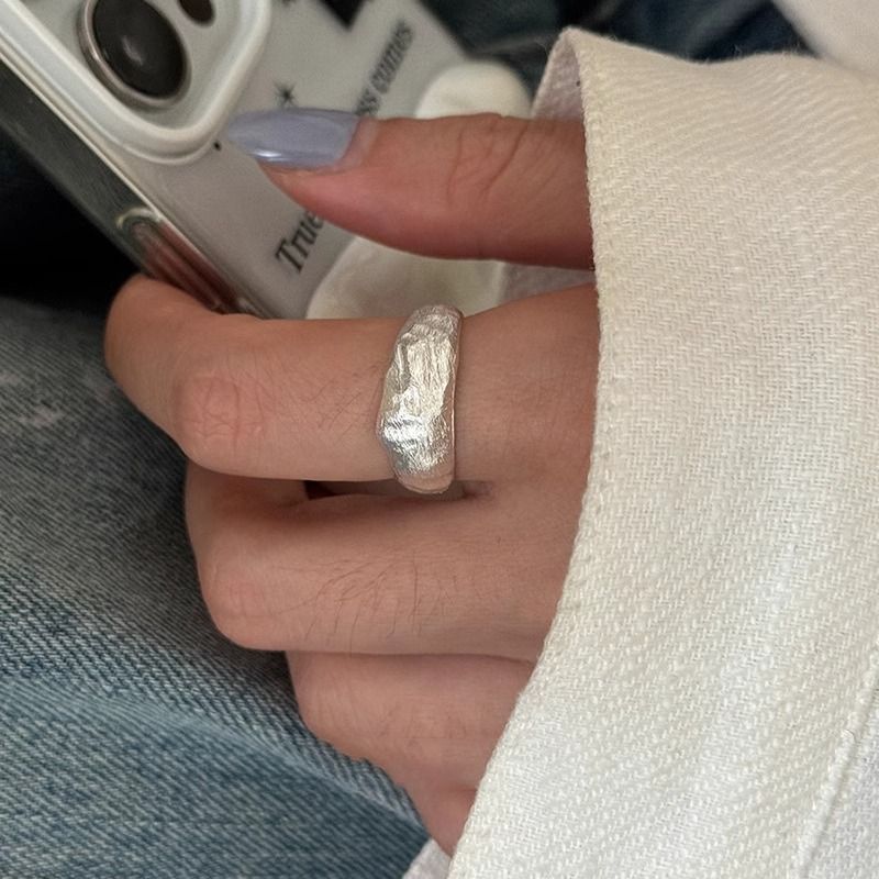 JZ1326 Polished Plain | Vintage Silver Plated Open Ring | Christmas Classic Daily Gift | Tarnish Resistant Light Luxury Adjustable Women's Minimalist Finger Ring