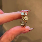 JZ1032 Stackable Basic | Vintage Gold Plated Stackable Ring | Christmas Layering Essential Gift | Tarnish Resistant Adjustable Basic Layered Women's Finger Ring