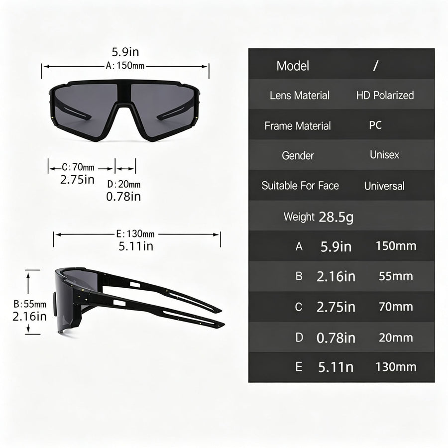 Black Frame Green Mercury | Natural Vision Cycling Sunglasses | Christmas Hiking Gift | Fatigue-Relieving Color-Enhancing Outdoor Goggles