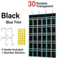 Black 30 Pockets | Labeled Hanging Storage Organizer | Christmas Space-Saving Gift | Compact Multi-Pocket for Phone Cards Calculator