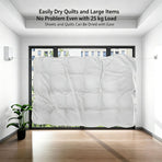 Textured Silver Premium Edition | Retractable Hidden Clothes Drying Line | Christmas Sleek Home Upgrade Gift | Drill-Free Waterproof Rust-Proof Steel Wire Rack for Bathroom & Balcony