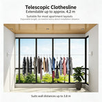 Textured Silver Premium Edition | Retractable Hidden Clothes Drying Line | Christmas Sleek Home Upgrade Gift | Drill-Free Waterproof Rust-Proof Steel Wire Rack for Bathroom & Balcony