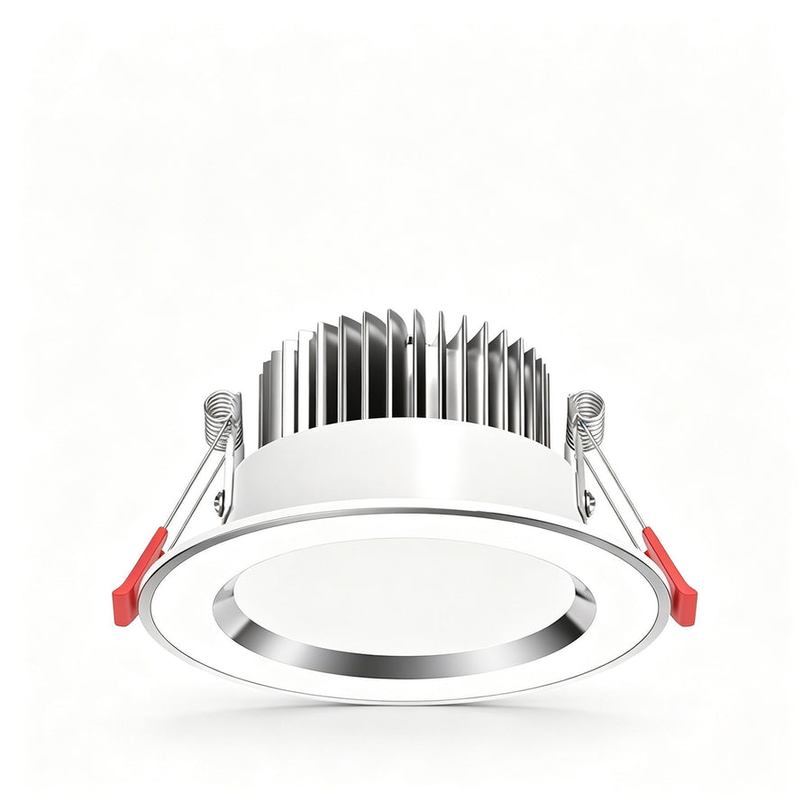 2 Pack Silver White 7W Tri-Color [Luxury All Aluminum] (Cutout 6.5-9cm) | Recessed LED Downlight | Halloween Luxury Dimmable Gift | All Aluminum 3-Color Silver Ceiling Lamp