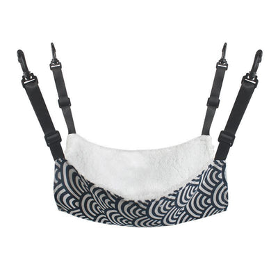 35x35cm White Blue Striped Adjustable Cat Cage Hammock | Halloween Medium Warm Gift | Standard Size Plush Cat Hammock for Adult Cats