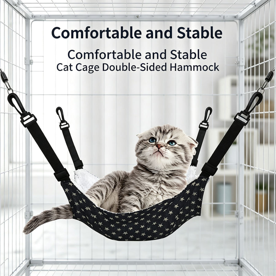 35x35cm Blue Star Adjustable Cat Hammock | Halloween Starry Fresh Gift | Medium Star Pattern Lightweight Cat Hammock for Adult Cats