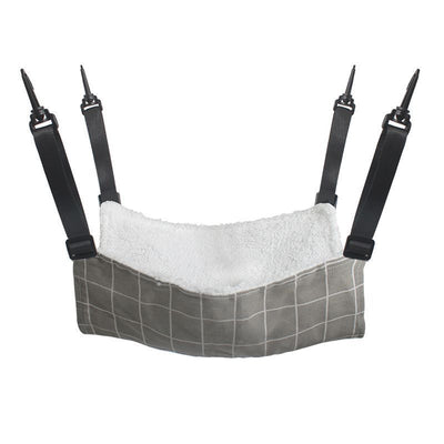35x35cm Gray Plaid Adjustable Cat Hammock | Halloween Warm Thick Gift | Medium Fleece Lined Cat Hammock for Autumn & Winter